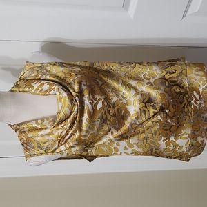 ALFANI GOLDEN SHEEN COWL NECK SLEEVELESS TOP SZ L IN GREAT CONDITION